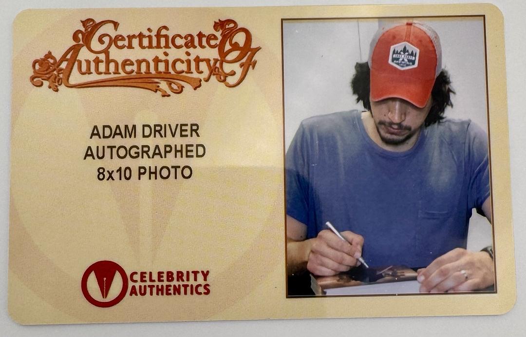 Adam Driver signed 8x10 (Star Wars) - Celebrity Authentics COA