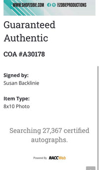 Susan Backlinie Signed 8x10 Photo (Jaws) Zobie COA