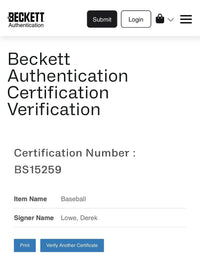 Derek Lowe Autographed ROMLB Baseball -  Beckett COA
