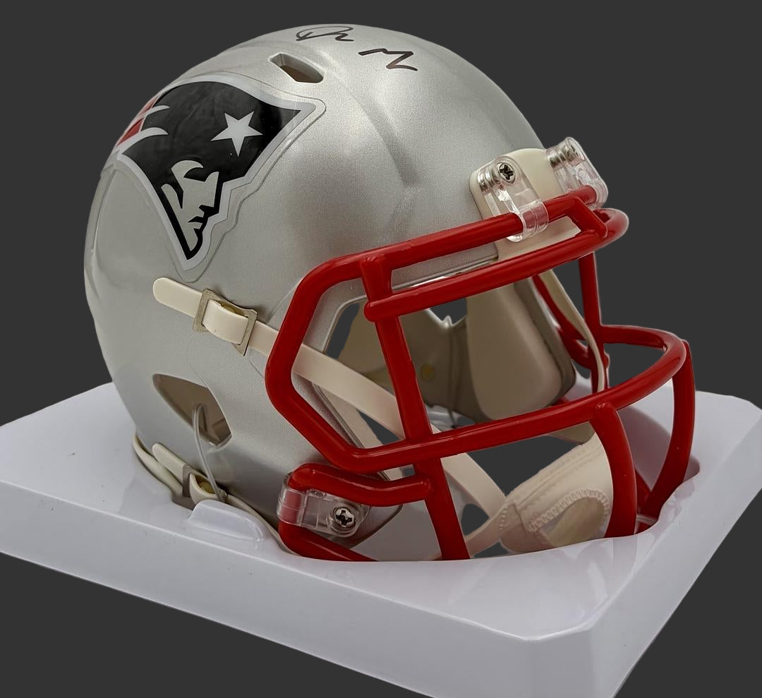 Drake Maye Signed Patriots Mini Helmet  - Fanatics COA