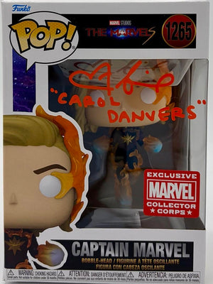 Brie Larson Signed Exclusive "Captain Marvel" Funko #1265 w/alias name (The Marvels) - JSA COA