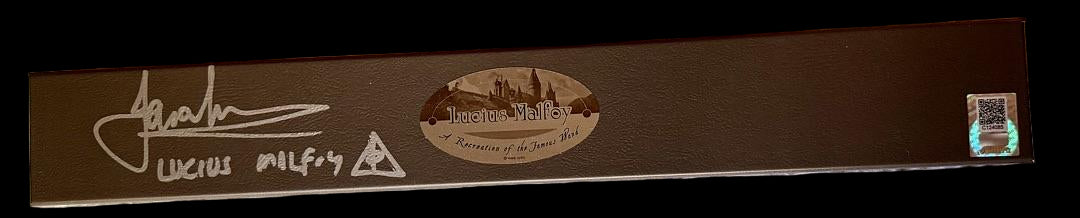 Jason Isaacs signed Lucius Malfoy wand w/character name and artwork (Harry Potter) - Official Pix COA
