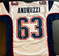 Joe Andruzzi Signed Custom White Patriots Jersey - JSA COA