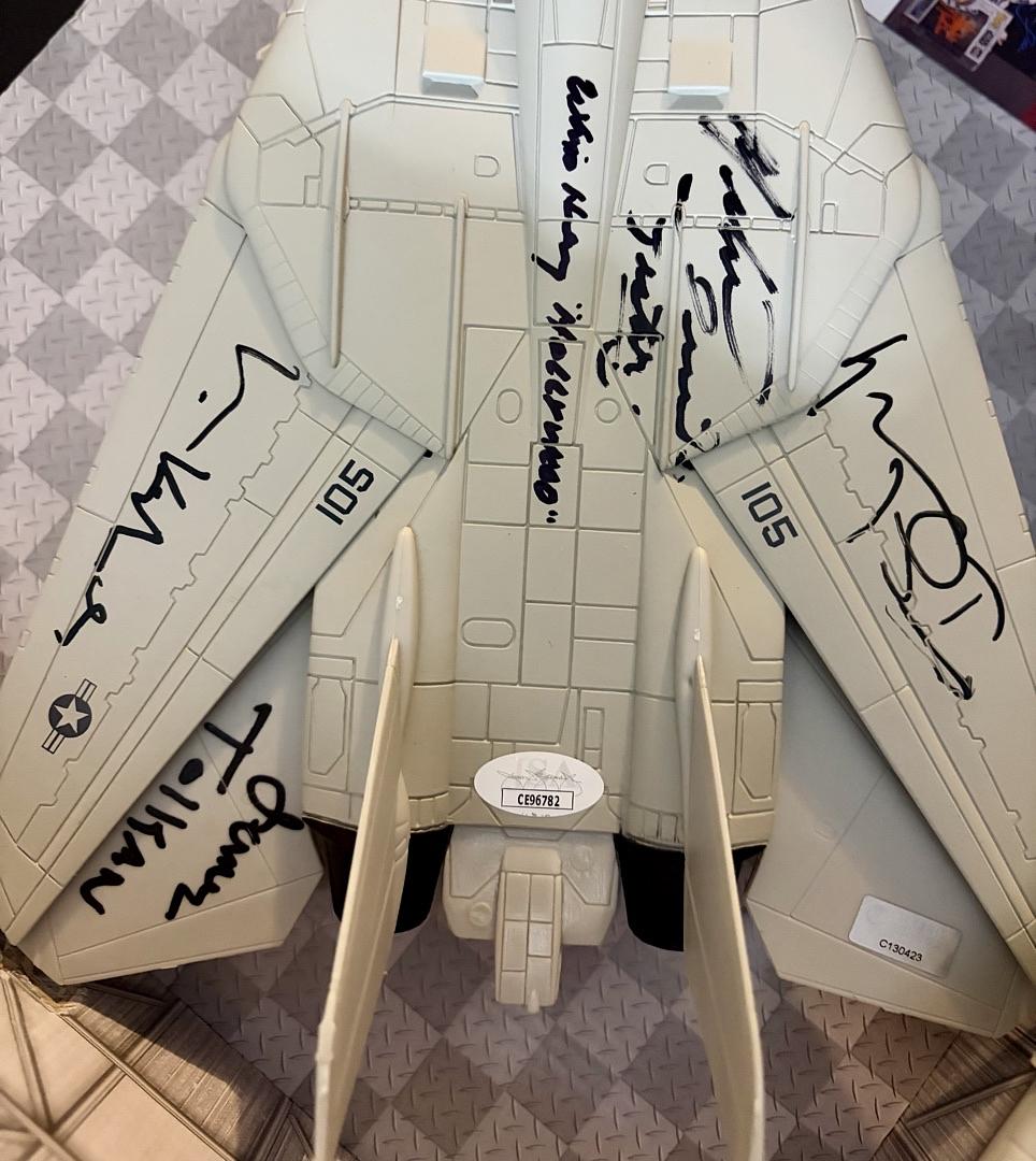 Val Kilmer, Tom Skerritt, James Tolkan, Whip Hubley and Michael Ironside Signed F-14 Tomcat Aircraft Replica - Celebrity Authentics