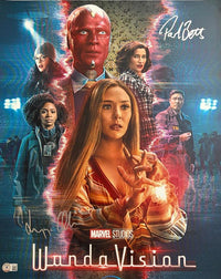 Paul Bettany and Elizabeth Olsen signed "Wanda Vision" 16x20 - Beckett COA