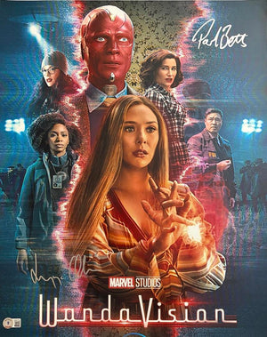 Paul Bettany and Elizabeth Olsen signed "Wanda Vision" 16x20 - Beckett COA