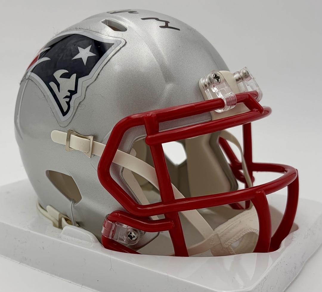 Drake Maye Under Wraps Signed Patriots Mini Helmet  - Fanatics COA