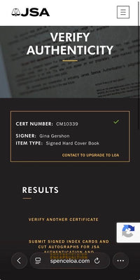 Gina Gershon signed hard cover book "AlphaPussy" - JSA COA