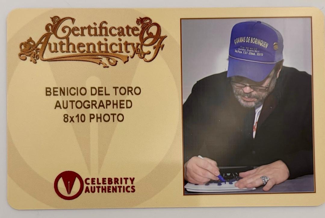 Benicio Del Toro signed 8x10 (The Usual Suspects) - Celebrity Authentics COA