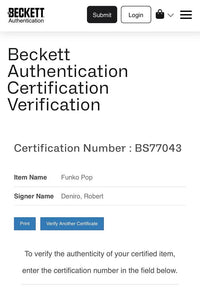 Robert De Niro Signed Funko Pop #1504 "Jimmy Conway" Goodfellas - Beckett COA