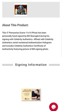 Bill Skarsgard signed (Stephen King's IT) 11x14 - Celebrity Authentics COA