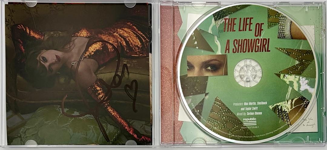 Taylor Swift matted, signed "Life of a Showgirl" CD Insert Photo 2 - Beckett COA