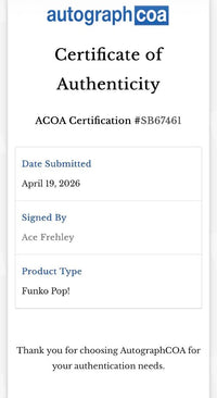Ace Frehley Signed Funko Pop #123 "The Spaceman" (KISS) - ACOA COA