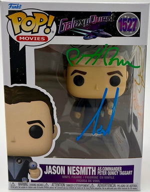 Cast signed Galaxy Quest "Jason Nesmith" Funko #1527 (Allen/Pyle/Rees/Breen) - Beckett & JSA COA