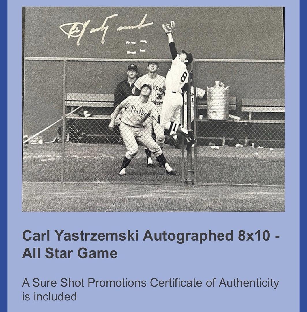 Carl Yastrzemski Signed 8x10 Photo Boston Red Sox - SureShot COA