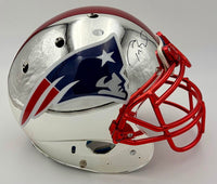 Tom Brady Autographed Full Size Authentic Chrome Helmet - Tristar and GOAT COA