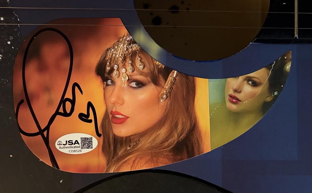 Taylor Swift Signed Purple/Picture Guitar - JSA COA