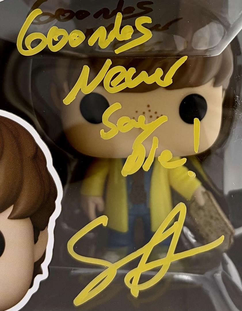 Sean Astin signed "Mikey" Funko #1067 (The Goonies) w/quote- OC Celebrity Marketing COA
