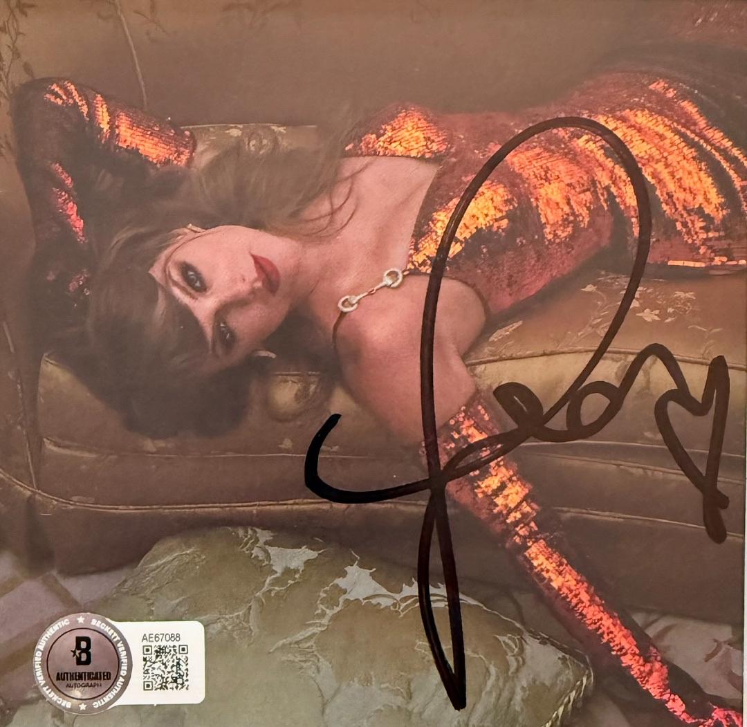 Taylor Swift matted, signed "Life of a Showgirl" CD Insert Photo 2 - Beckett COA