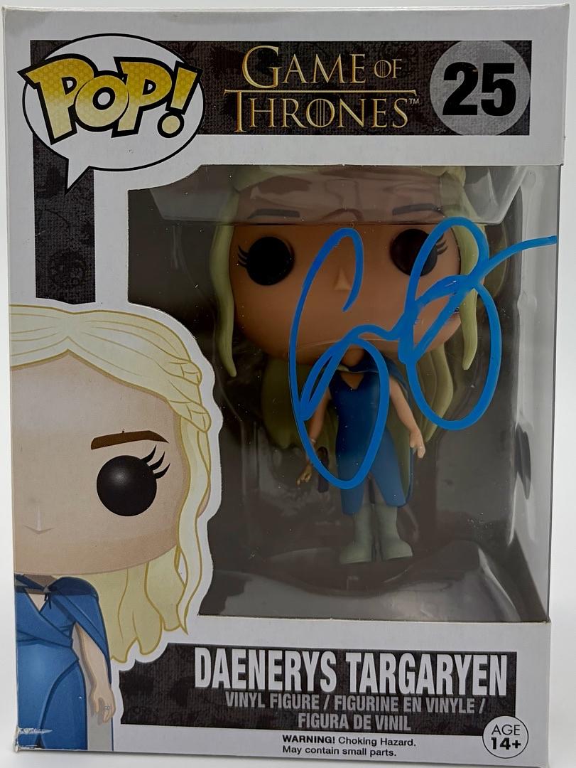Emilia Clarke Signed Funko Pop #25 Daenerys Targaryen (Blue Ink) - Beckett COA