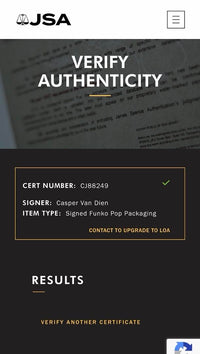 Casper VanDien signed "Johnny Rico" Funko #1047 (Starship Troopers) - JSA COA