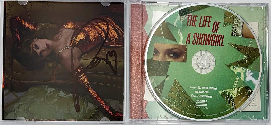 Taylor Swift matted, signed "Life of a Showgirl" CD Insert Photo 2 - Beckett COA