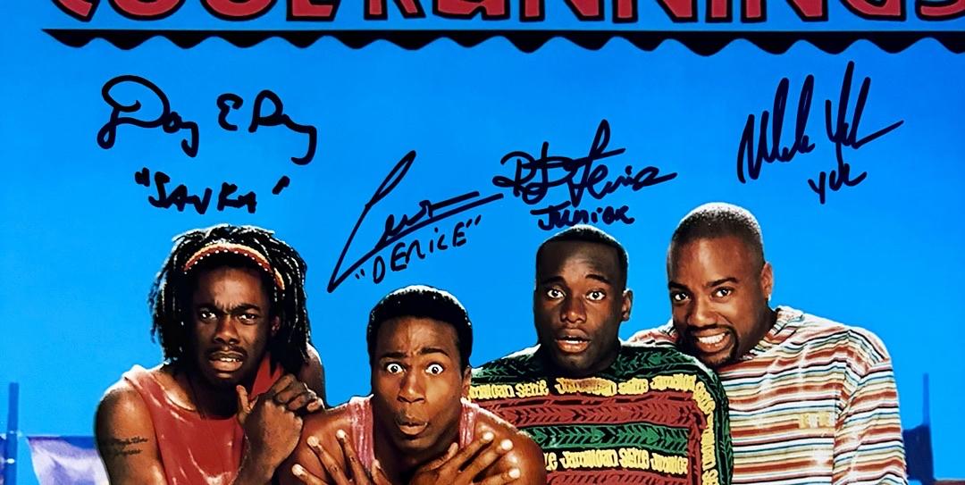 Cool Runnings cast signed 11x17 Photo (Yoba/Doug, Lewis & Robinson) - Schwartz COA
