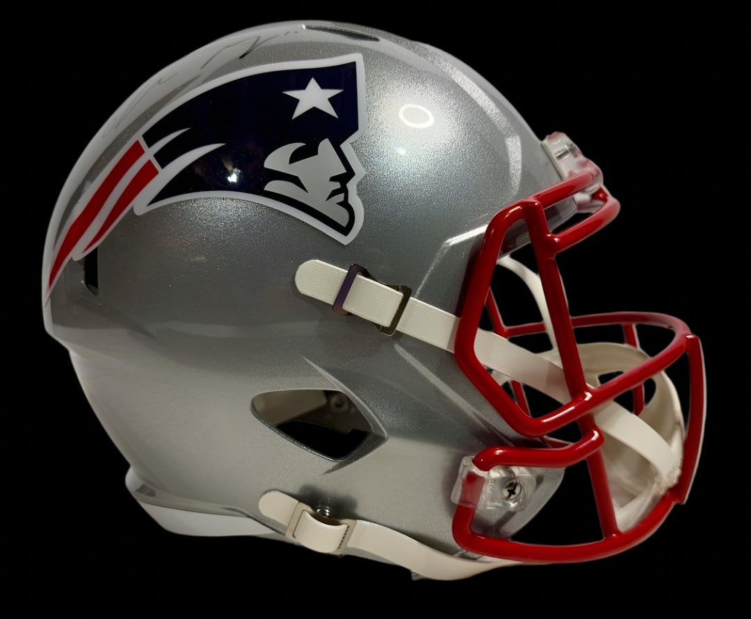 Drake Maye Signed Patriots Full Size Authentic Helmet  - Fanatics COA