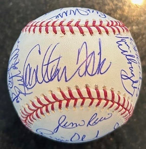 1975 Red Sox Team Baseball signed by 20 - Sure Shot Promotions COA