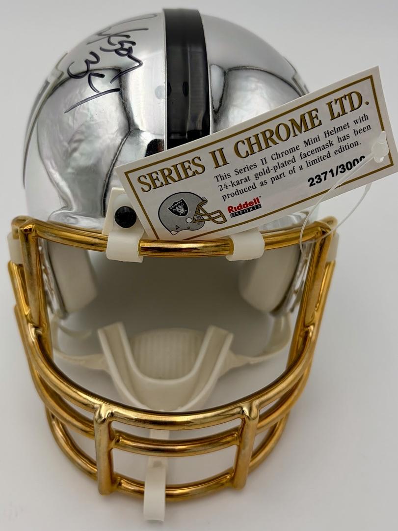 Bo Jackson (Raiders) Signed Limited Edition (2371/3000) Chrome Mini-Helmet - Beckett COA