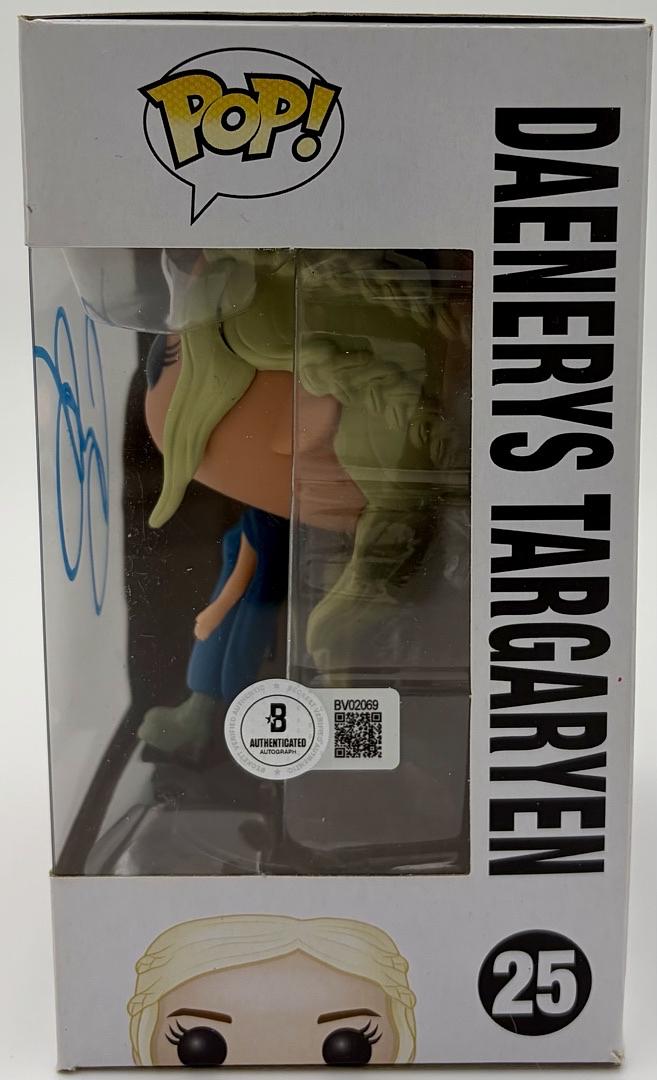 Emilia Clarke Signed Funko Pop #25 Daenerys Targaryen (Blue Ink) - Beckett COA