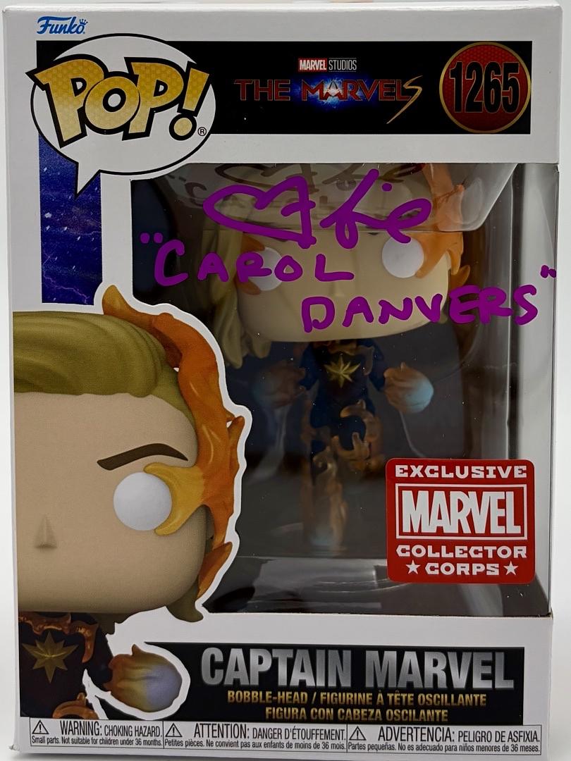 Brie Larson Signed Exclusive "Captain Marvel" Funko #1265 w/alias name (The Marvels) - JSA COA
