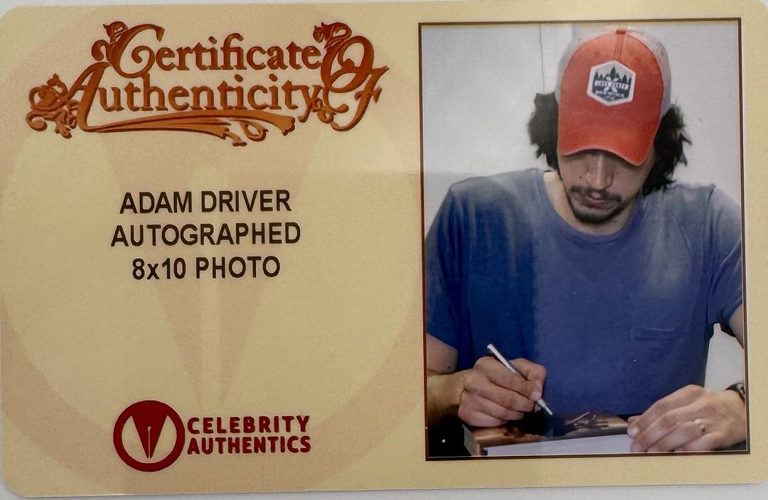 Adam Driver signed 8x10 (Star Wars) - Celebrity Authentics COA