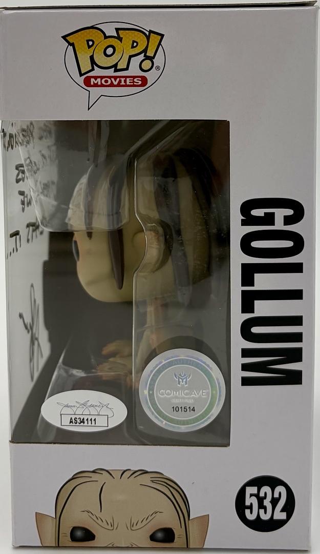 Andy Serkis Signed Funko Pop #532 "Gollum" w/quote (LOTR) - JSA COA