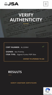 Ace Frehley Signed Funko Pop #123 "The Spaceman" (KISS) - JSA COA