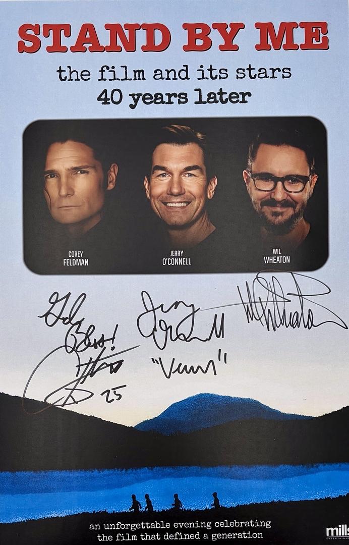 Corey Feldman Wil Wheaton Jerry O'Connell signed 11x17 (Stand by Me) - JSA COA