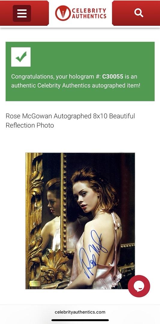 Rose McGowan signed 8x10 - Celebrity Authentics COA