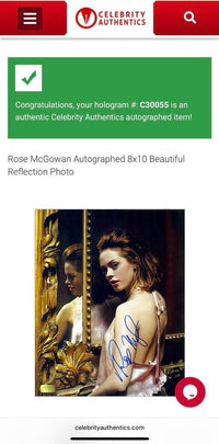 Rose McGowan signed 8x10 - Celebrity Authentics COA