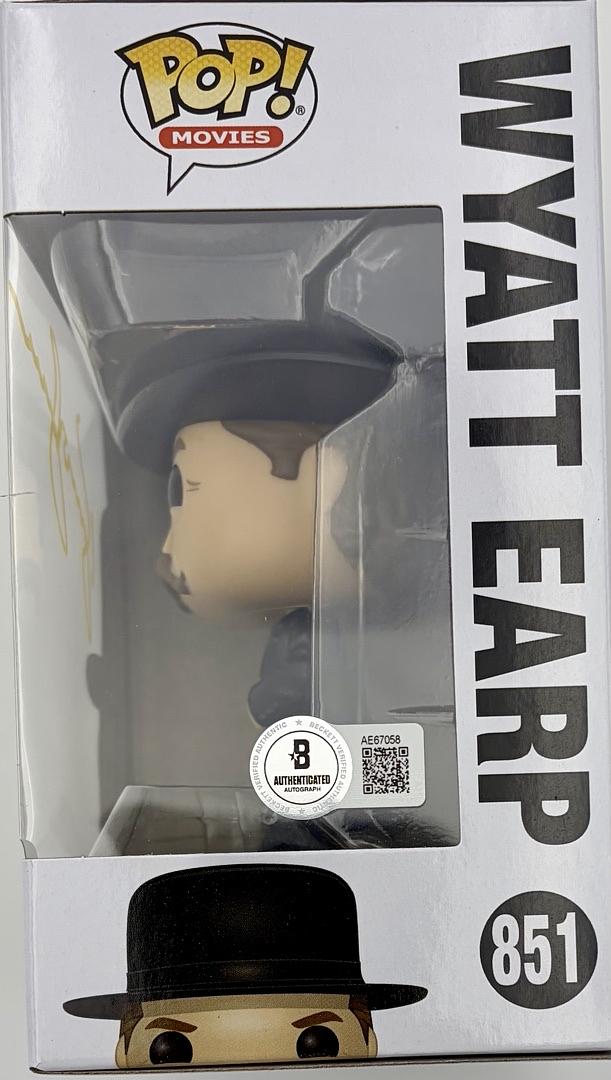Kurt Russell Signed Funko Pop #851 Wyatt Earp Tombstone (Yellow Ink) - Beckett COA