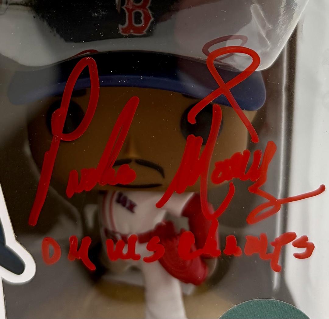 Pedro Martinez Signed Funko Pop #55 w/04 WS Champs inscription (Red Sox) - JSA COA