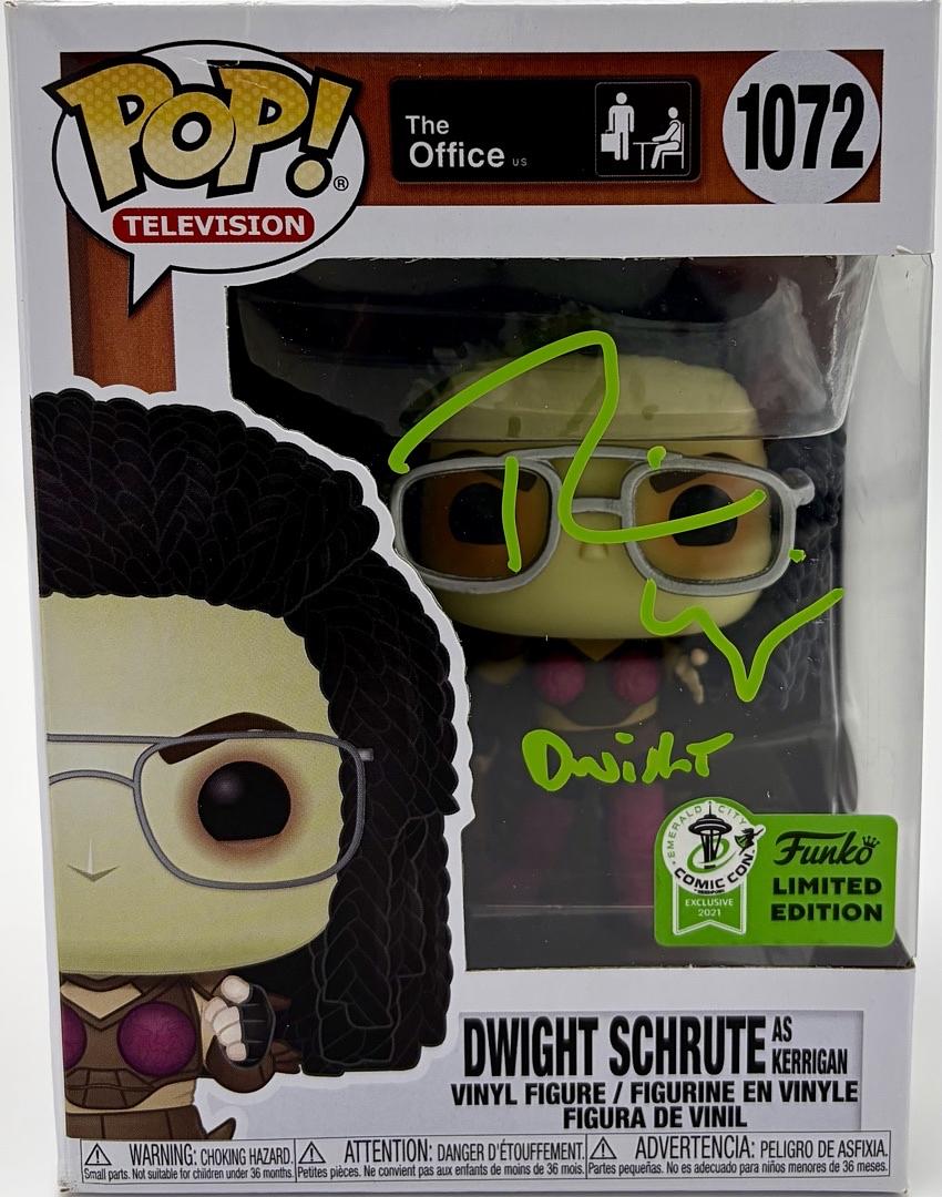 Rainn Wilson signed "Dwight Schrute" Funko #1072 (The Office) w/character name - JSA COA