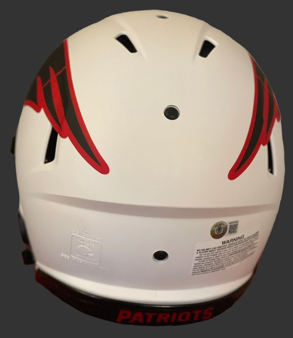 Mac Jones full sized authentic on-field Lunar Patriots helmet - Beckett COA
