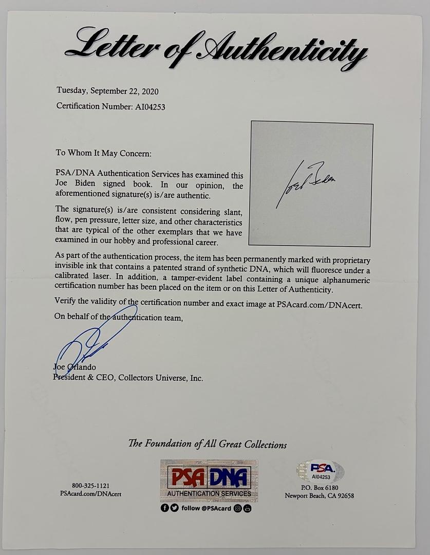 Joe Biden signed "withdrawal" letter - PSA/DNA LOA ***RARE***