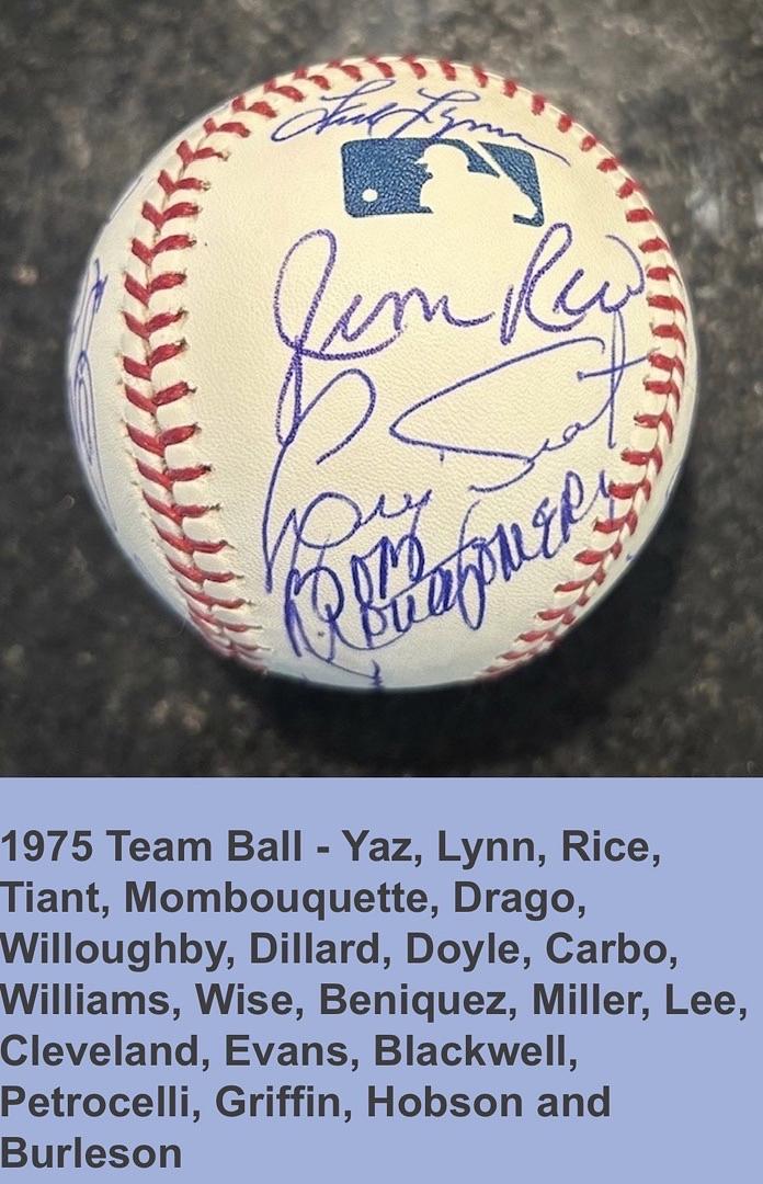 1975 Red Sox Team Baseball signed by 22 - Sure Shot Promotions COA
