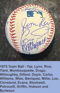 1975 Red Sox Team Baseball signed by 22 - Sure Shot Promotions COA
