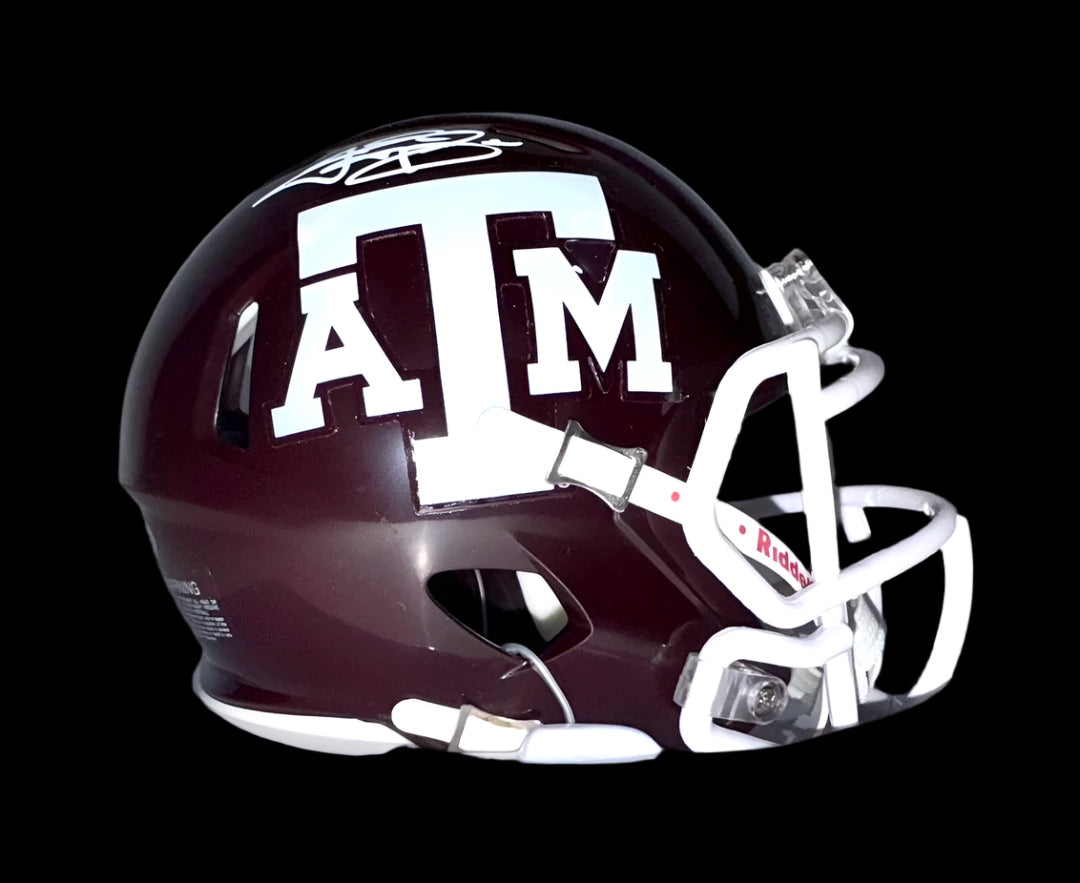 Johnny Manzeil (Texas A&M) signed mini-helmet - Schwartz COA