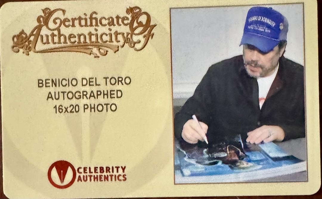Benicio Del Toro signed 16x20 "Guardians of the Galaxy" - Celebrity Authentics COA