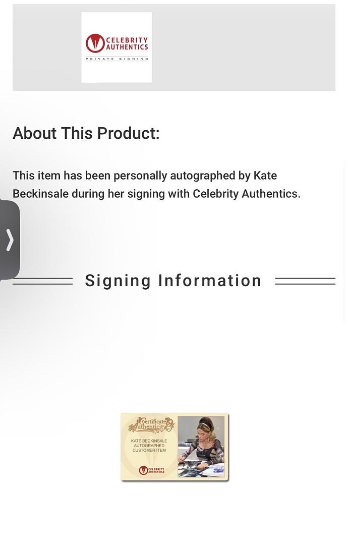 Kate Beckinsale sexy signed 11x14 - Celebrity Authentics & JSA COA