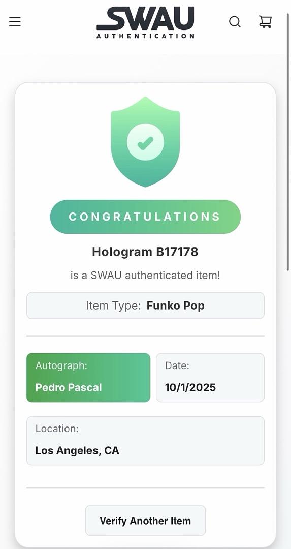 Pedro Pascal Signed Funko Pop #402 The Mandalorian (Star Wars)  - Beckett COA