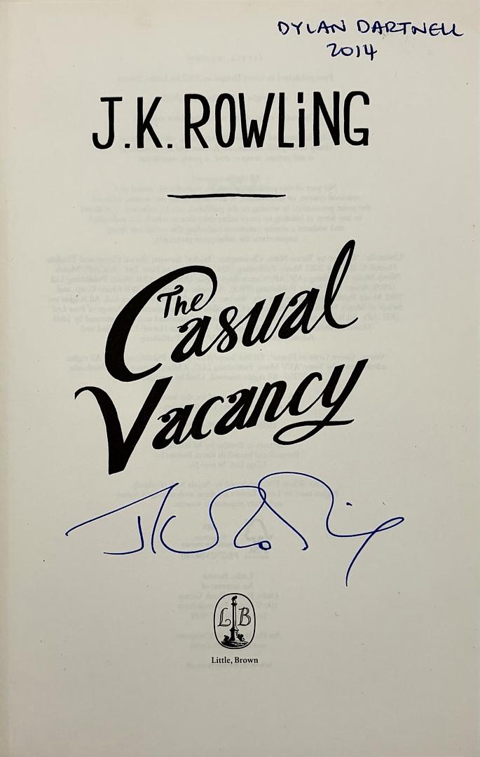 J.K. Rowling signed book "The Casual Vacancy" **RARE** - JSA & J.K. Rowling COA